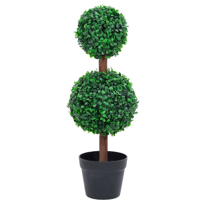 vidaXL Artificial Boxwood Plant with Pot Ball Shaped Green Decor Multi Sizes-1