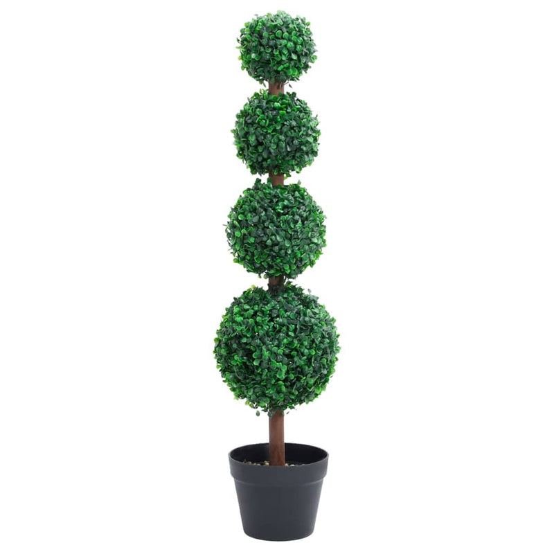 vidaXL Artificial Boxwood Plant with Pot Ball Shaped Green Decor Multi Sizes-2