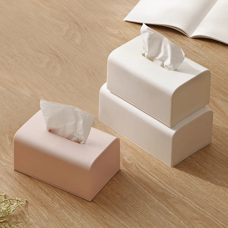 Plastic Tissue Box Square Home Tissue Container Car Napkins Holder Case Home Organizer Kitchen Holdler Simple Stylish