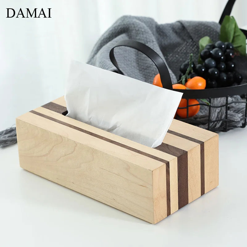 Black Walnut Napkins Holder American Simple Solid Wood Pumping Paper Storage Box Bedroom Tissue Boxes Living Room Decoration