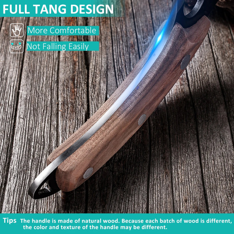 Handmade Forged Knife Kitchen knife Stainless Steel Full-Tang Butcher Boning Meat Cleaver Outdoor Hunting Camping Knife