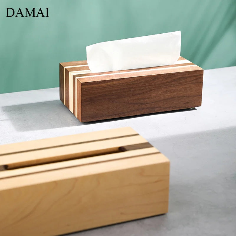 Black Walnut Napkins Holder American Simple Solid Wood Pumping Paper Storage Box Bedroom Tissue Boxes Living Room Decoration