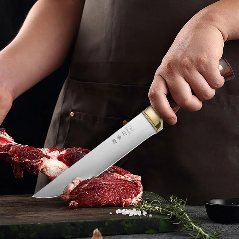 Deboning Butcher Kitchen Knives Hand Forged Stainless Steel Slaughter Fillet Knife Fish Meat Cleaver Cutting Knife