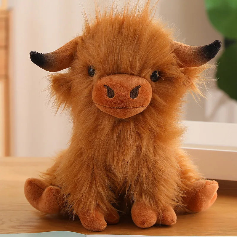 Lifelike Yak Plush Stuffed Animals Cattle Soft Doll Real-life Longhair Bull Toy Kids Toys Birthday Christmas Gift for Child