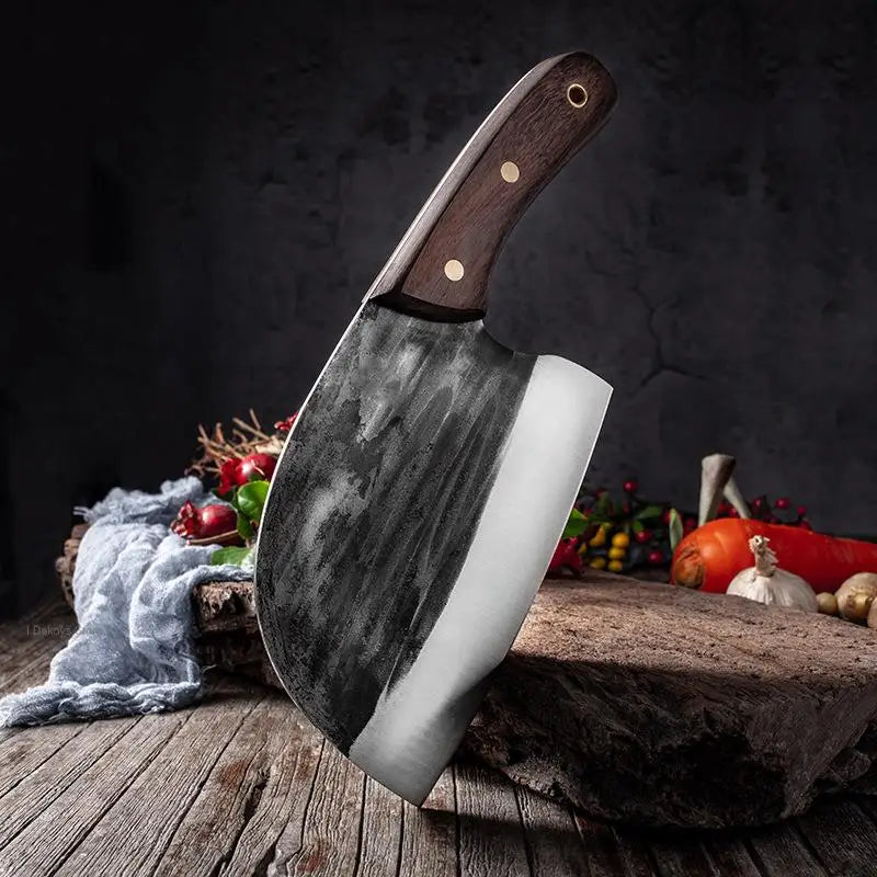 Kitchen Knife Handmade Forged Butcher Chef Knives High-Carbon Bone Chopping Knife Vegetables Slicing Meat Cleaver Carbon Knife