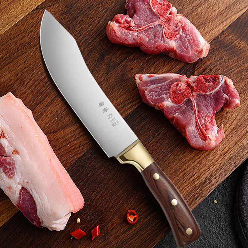 Deboning Butcher Kitchen Knives Hand Forged Stainless Steel Slaughter Fillet Knife Fish Meat Cleaver Cutting Knife