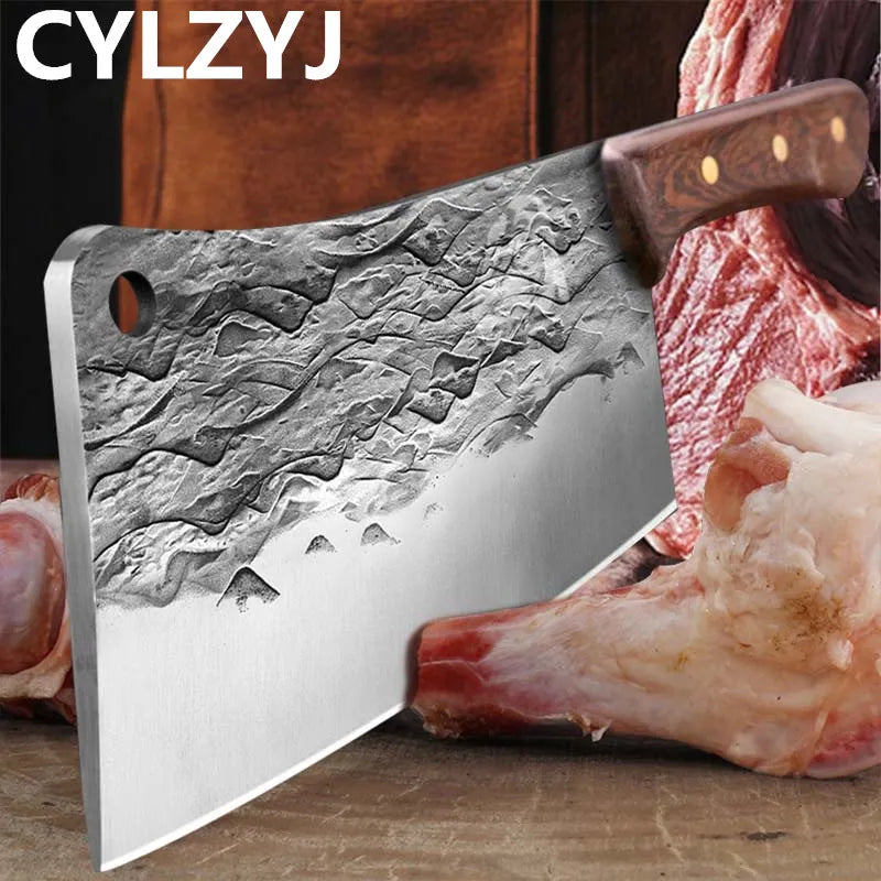 1 KG Chopping Knife 5mm Thickened Handmade Forged Kitchen Bone Knife Butcher Durable Hard Blade Chopper Kithen Knife Cleaver