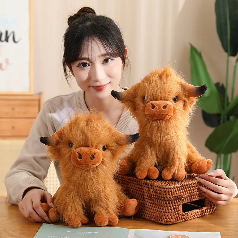 Lifelike Yak Plush Stuffed Animals Cattle Soft Doll Real-life Longhair Bull Toy Kids Toys Birthday Christmas Gift for Child