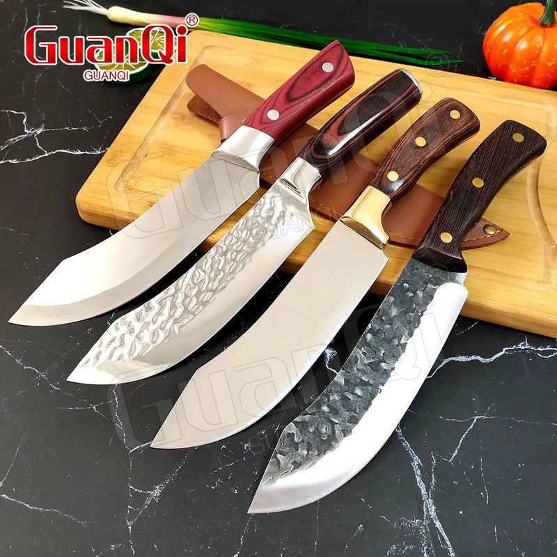 Chef Knife Stainless Steel Boning Knife Butcher Knife Razor Sharp Cleaver Kitchen Knife High Caebon Meat Cleaver Slicing Knife