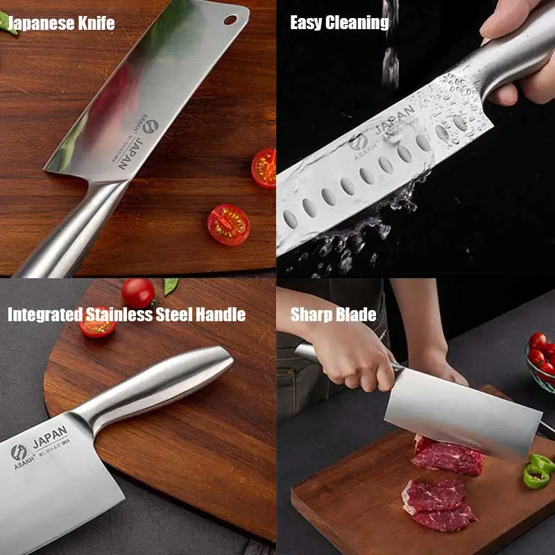 Japanese Kitchen Chef Knife Meat Fish Slicing Vegetable Cutter Stainless Steel Cleaver Knife Butcher Chopping Kitchen Knives