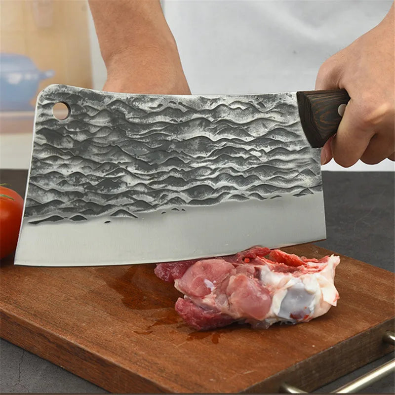 1 KG Chopping Knife 5mm Thickened Handmade Forged Kitchen Bone Knife Butcher Durable Hard Blade Chopper Kithen Knife Cleaver