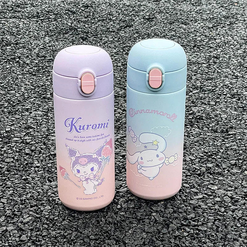 400Ml Anime Sanrio Kuromi Anime Kids Thermos Mug Kawaii Girl Milk Mug Sports Water Bottle Coffee Cup Water Bottle Christmas Gift