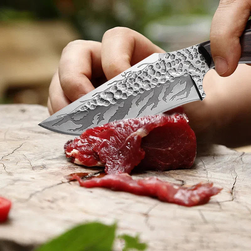 Stainless Steel Meat Cleaver Butcher Knife Forging Kitchen Knife Boning Knife Vegetable Slicing Knife with Sheath