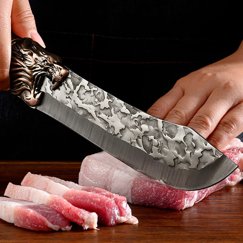 Forged Butcher Kitchen Chef Knife Set Stainless Steel Meat Fish Fruit Vegetables Slicing Boning Chopping Hunting Cleaver Knives