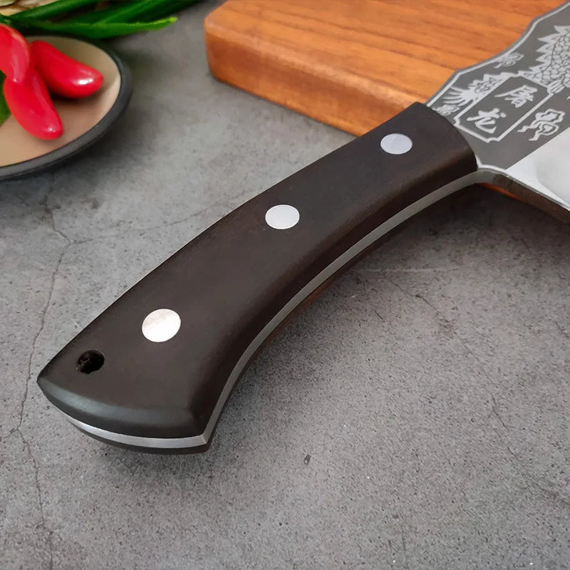 High-Carbon Steel Butcher Knife Kitchen Chopper Chef Slicing Fishing BBQ Knife Handmade Forged Cutter Meat Cleaver