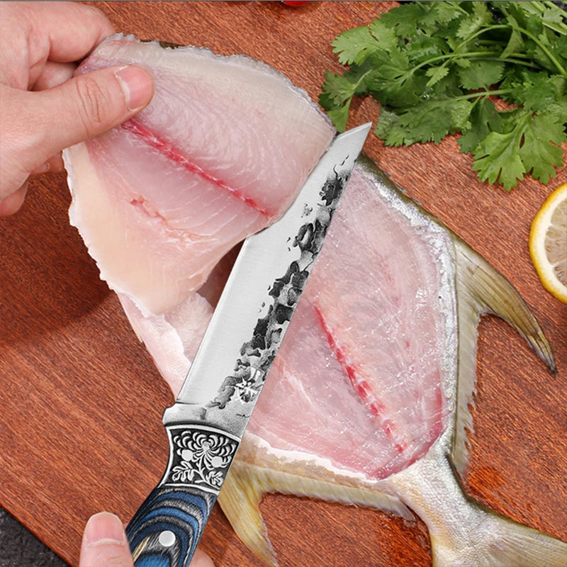 Kitchen Chef Knife Meat Cleaver Boning Knife Stainless Steel Peeler Hand-forged Slicing Butcher Knife