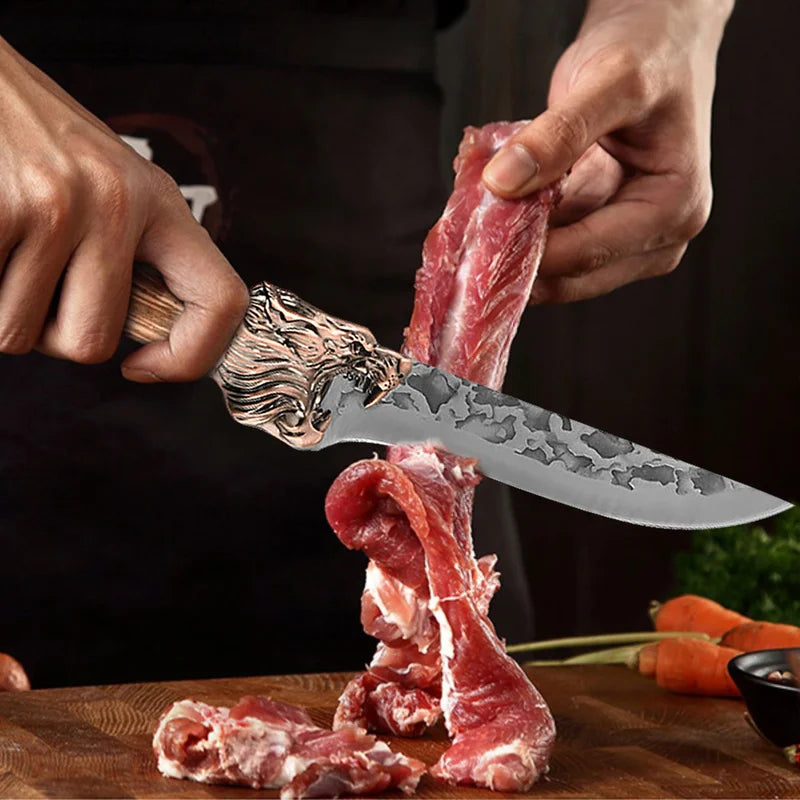 Forged Butcher Kitchen Chef Knife Set Stainless Steel Meat Fish Fruit Vegetables Slicing Boning Chopping Hunting Cleaver Knives