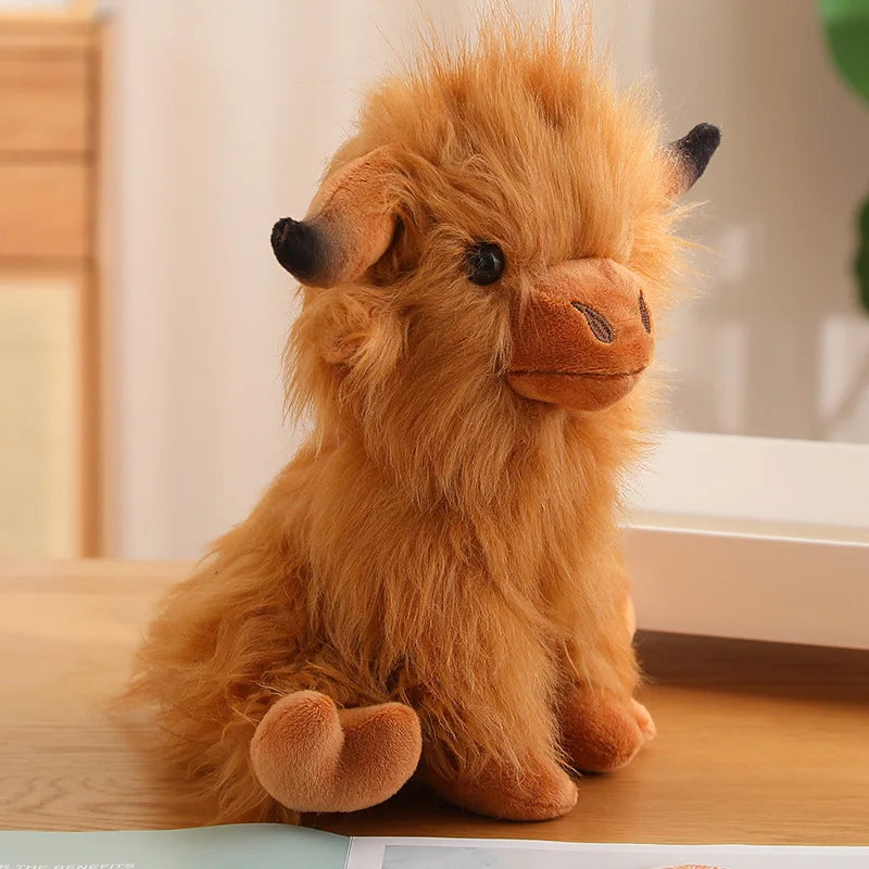 Lifelike Yak Plush Stuffed Animals Cattle Soft Doll Real-life Longhair Bull Toy Kids Toys Birthday Christmas Gift for Child