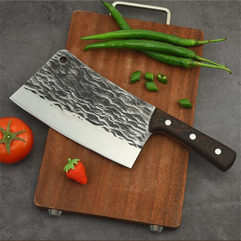 1 KG Chopping Knife 5mm Thickened Handmade Forged Kitchen Bone Knife Butcher Durable Hard Blade Chopper Kithen Knife Cleaver