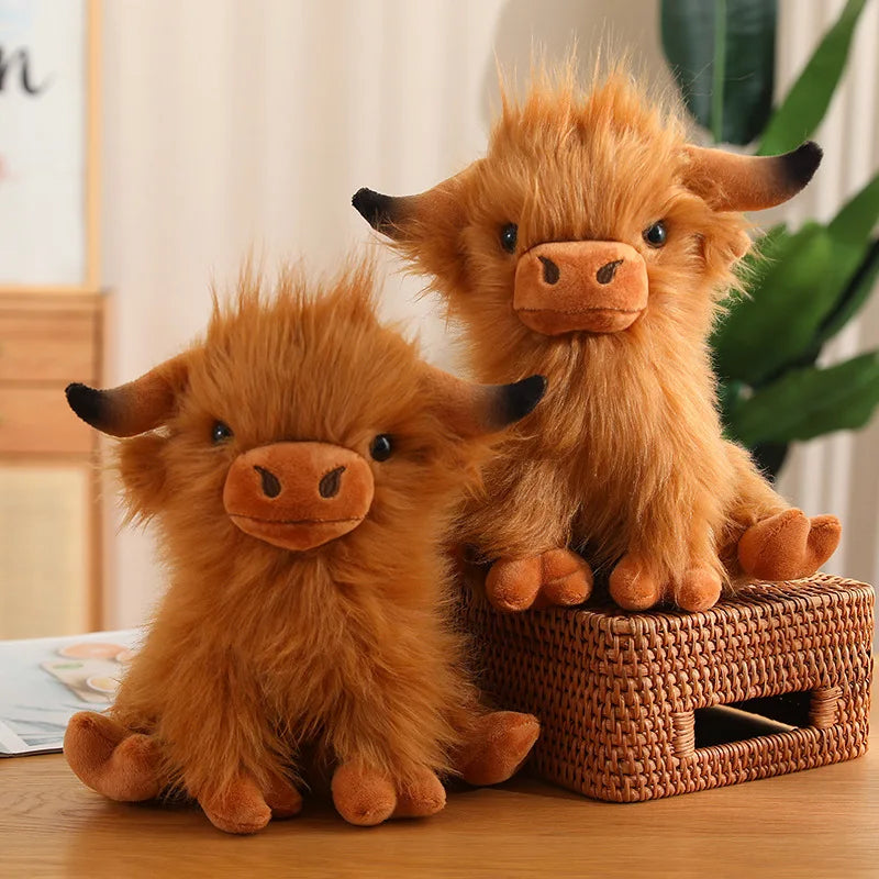 Lifelike Yak Plush Stuffed Animals Cattle Soft Doll Real-life Longhair Bull Toy Kids Toys Birthday Christmas Gift for Child