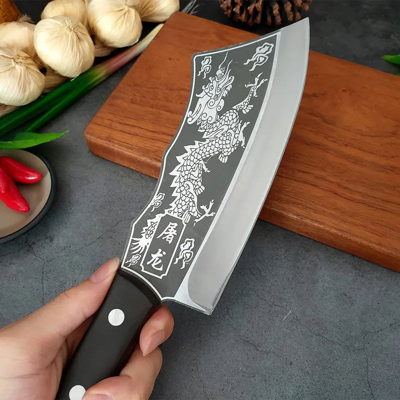 High-Carbon Steel Butcher Knife Kitchen Chopper Chef Slicing Fishing BBQ Knife Handmade Forged Cutter Meat Cleaver