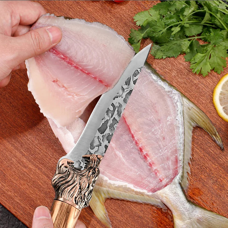 Forged Butcher Kitchen Chef Knife Set Stainless Steel Meat Fish Fruit Vegetables Slicing Boning Chopping Hunting Cleaver Knives