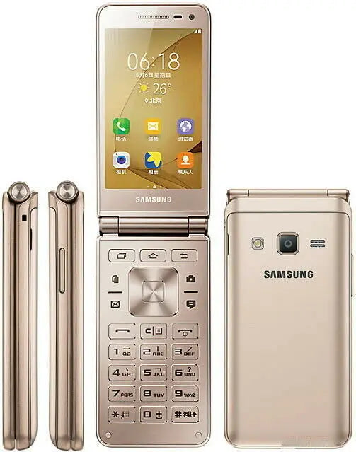 Unlocked Samsung Galaxy Folder 2 G1650 Quad Core 2GB RAM 16GB ROM 8MP Camera LTE Dual SIM Unlocked Flip Mobile Phone Smartphone