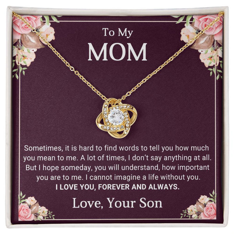 TO MY MOM - MOTHER'S DAY BEST GIFT FOR MOM - LOVE KNOT NECKLACE