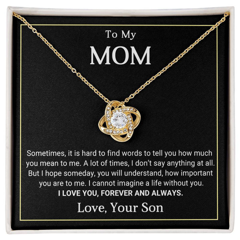 TO MY MOM - MOTHER'S DAY BEST GIFT FOR MOM - LOVE KNOT NECKLACE