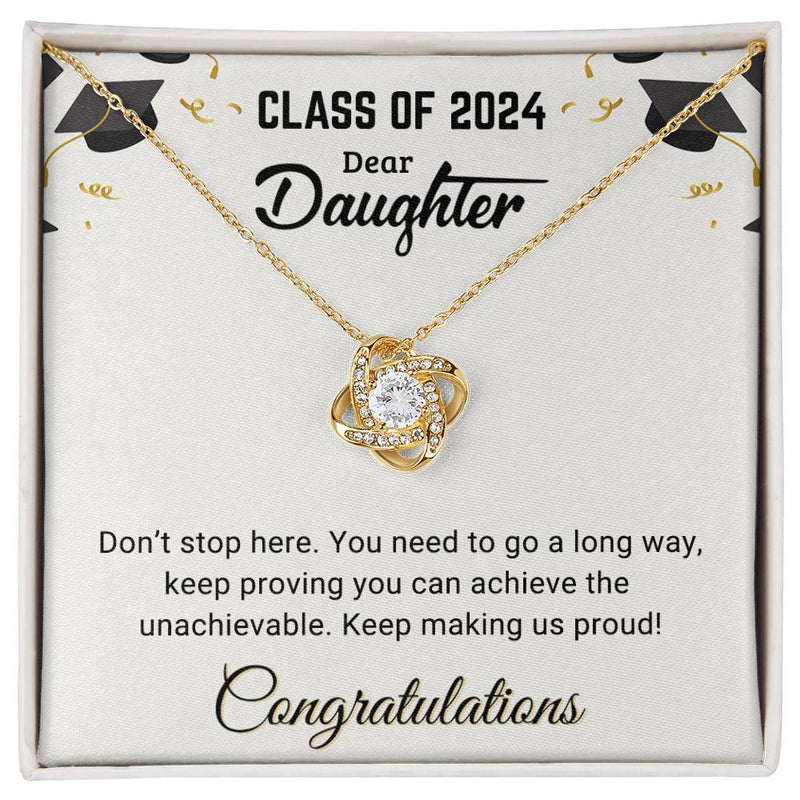 Dear Daughter - Happy Graduation - Graduation Gift - Love Knot Necklace