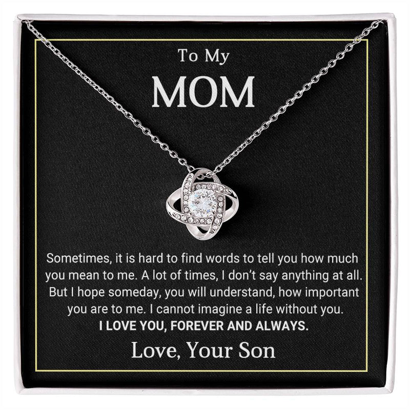 TO MY MOM - MOTHER'S DAY BEST GIFT FOR MOM - LOVE KNOT NECKLACE