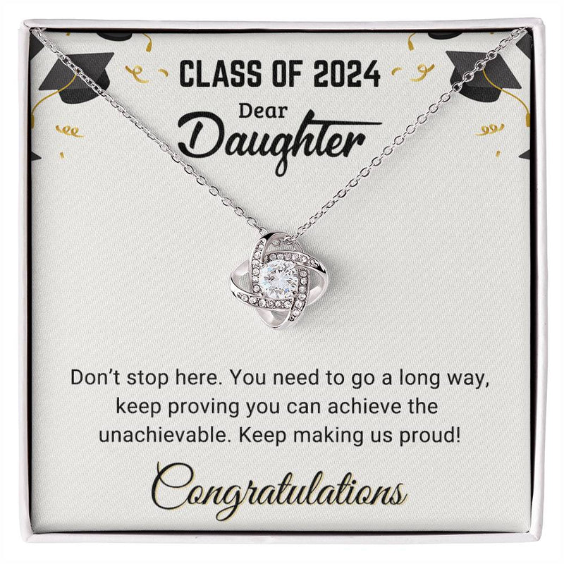 Dear Daughter - Happy Graduation - Graduation Gift - Love Knot Necklace