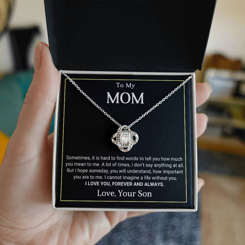 TO MY MOM - MOTHER'S DAY BEST GIFT FOR MOM - LOVE KNOT NECKLACE