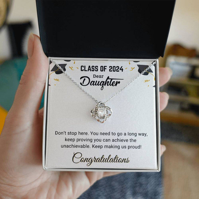 Dear Daughter - Happy Graduation - Graduation Gift - Love Knot Necklace