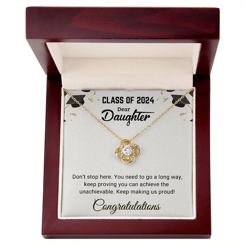 Dear Daughter - Happy Graduation - Graduation Gift - Love Knot Necklace