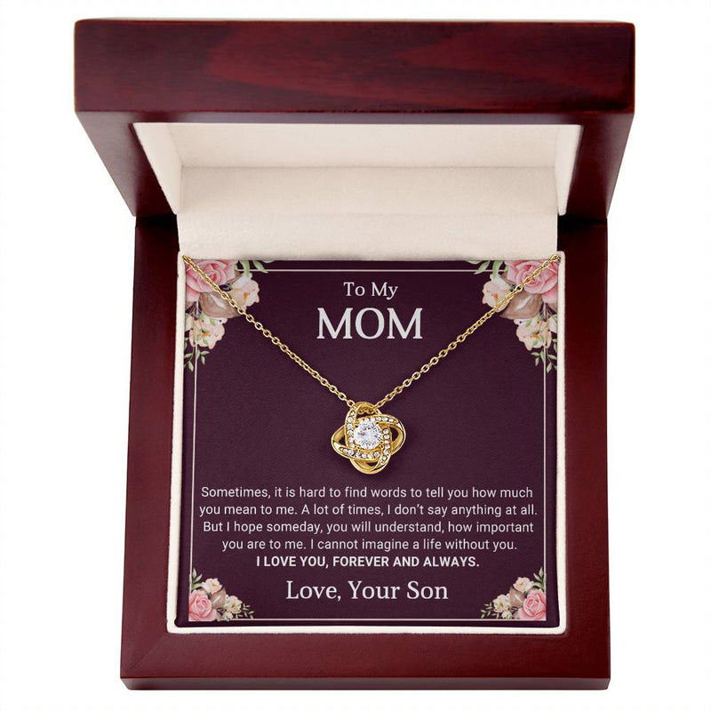 TO MY MOM - MOTHER'S DAY BEST GIFT FOR MOM - LOVE KNOT NECKLACE