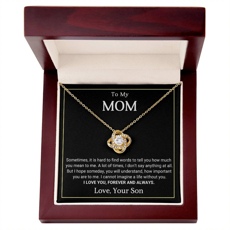 TO MY MOM - MOTHER'S DAY BEST GIFT FOR MOM - LOVE KNOT NECKLACE