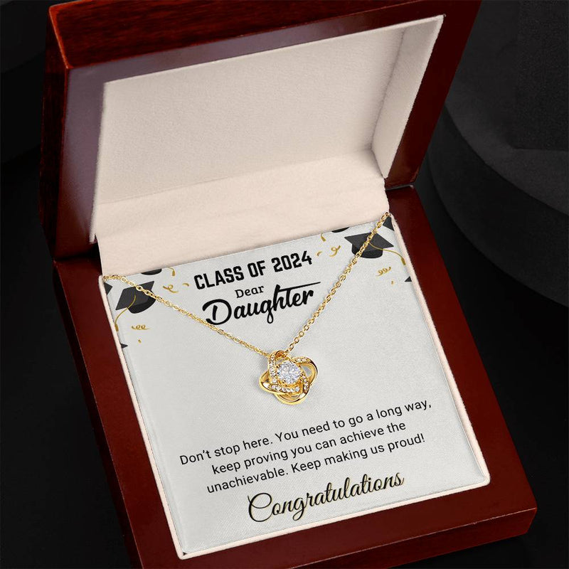 Dear Daughter - Happy Graduation - Graduation Gift - Love Knot Necklace