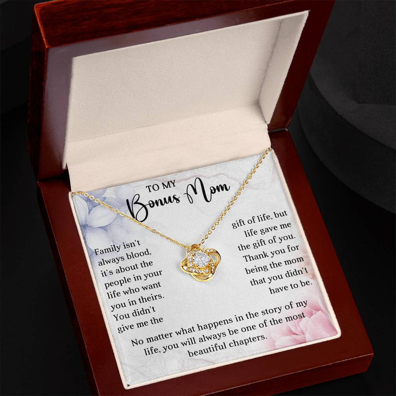 TO MY BONUS MOM - MOTHER'S DAY BEST GIFT - LOVE KNOT NECKLACE