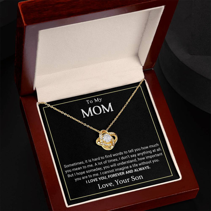 TO MY MOM - MOTHER'S DAY BEST GIFT FOR MOM - LOVE KNOT NECKLACE