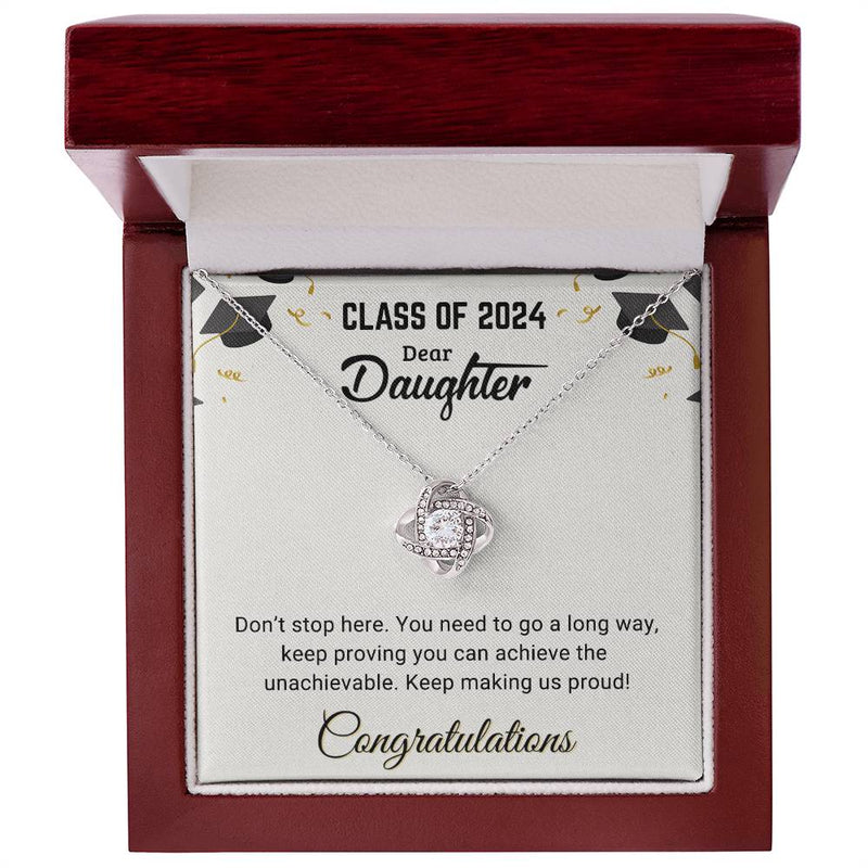 Dear Daughter - Happy Graduation - Graduation Gift - Love Knot Necklace