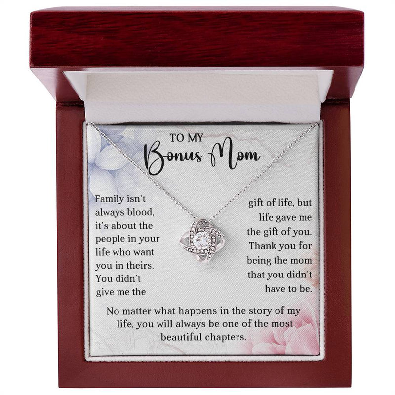 TO MY BONUS MOM - MOTHER'S DAY BEST GIFT - LOVE KNOT NECKLACE