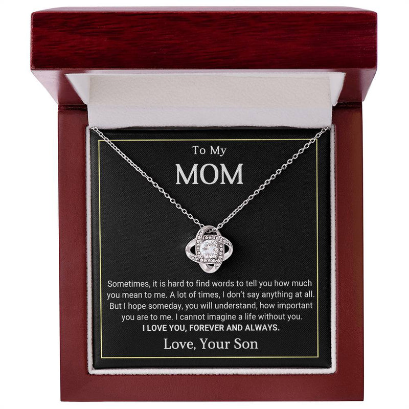 TO MY MOM - MOTHER'S DAY BEST GIFT FOR MOM - LOVE KNOT NECKLACE