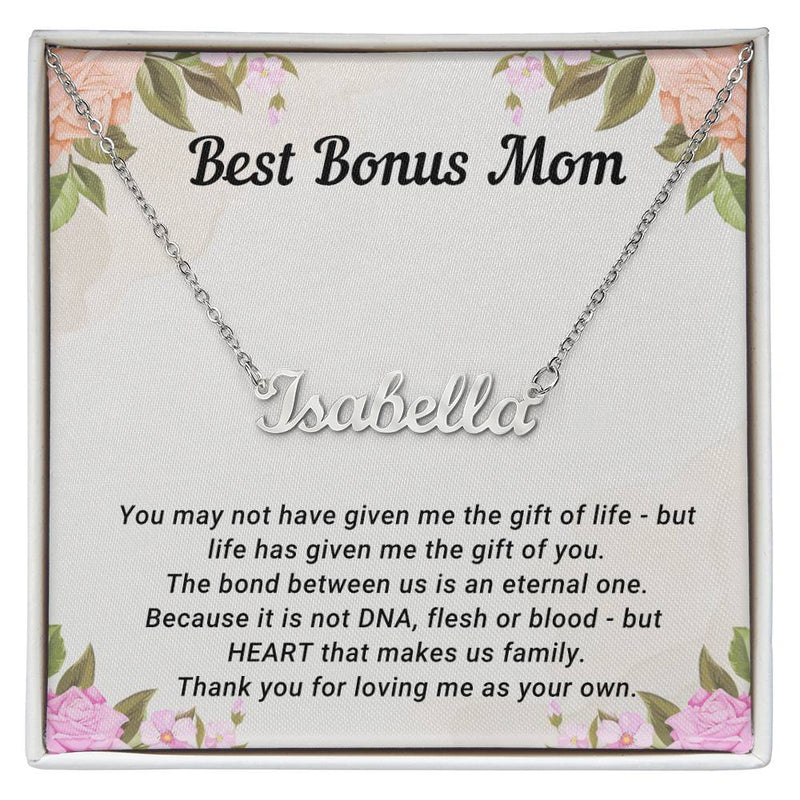 TO MY BONUS MOM - MOTHER'S DAY BEST GIFT - CUSTOM NAME NECKLACE