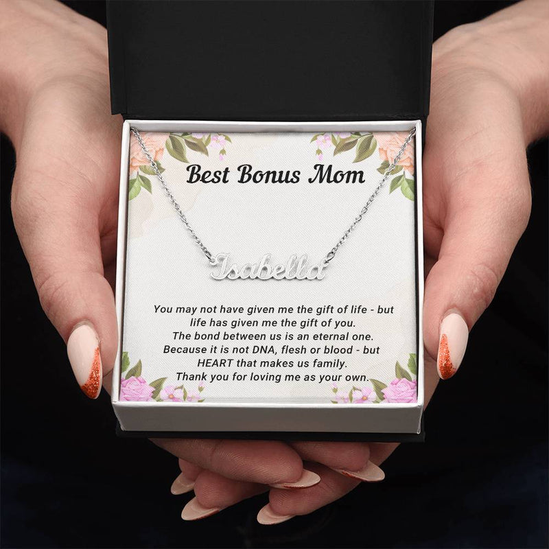 TO MY BONUS MOM - MOTHER'S DAY BEST GIFT - CUSTOM NAME NECKLACE