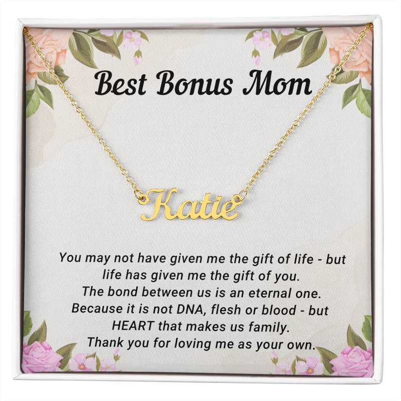 TO MY BONUS MOM - MOTHER'S DAY BEST GIFT - CUSTOM NAME NECKLACE