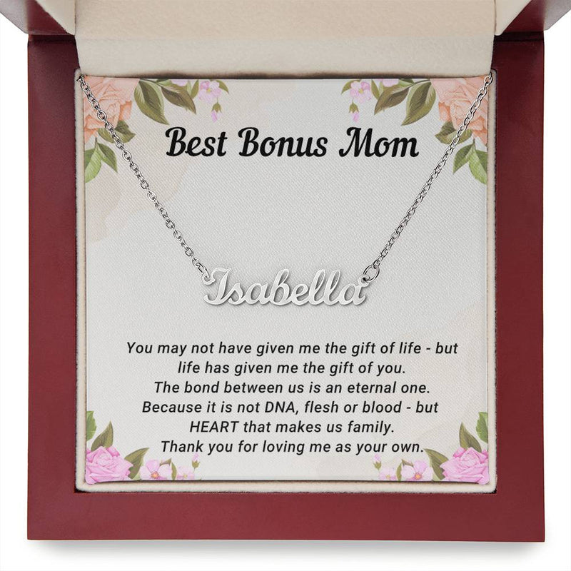 TO MY BONUS MOM - MOTHER'S DAY BEST GIFT - CUSTOM NAME NECKLACE