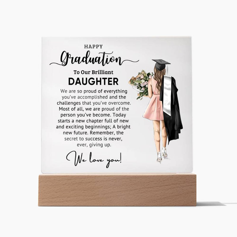 Daughter - Happy Graduation - Graduation Gift - Acrylic Square Plaque