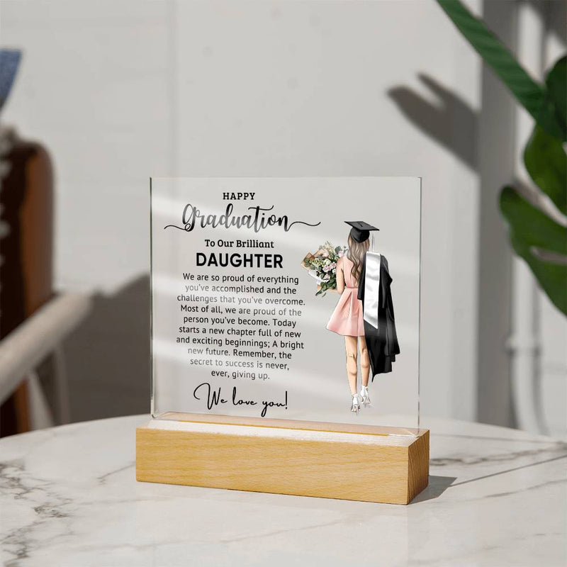 Daughter - Happy Graduation - Graduation Gift - Acrylic Square Plaque