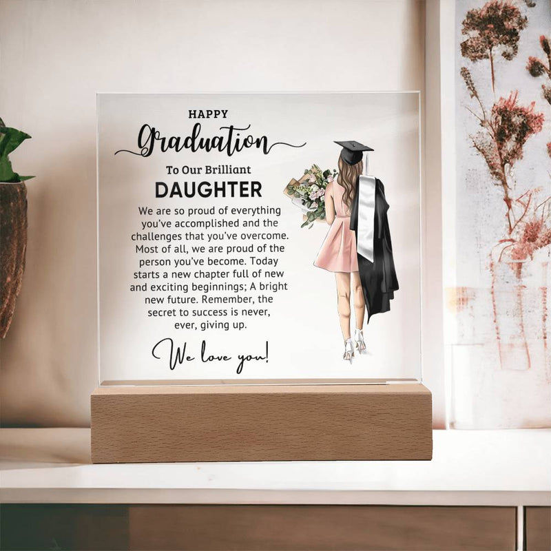 Daughter - Happy Graduation - Graduation Gift - Acrylic Square Plaque